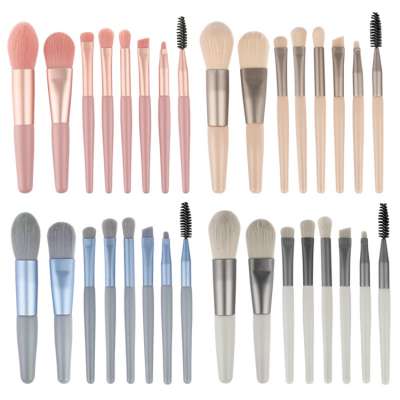 Top Quality Unique Low Moq 4 in 1 Personalized Flat Mink Small Yellow Retractable Disposal Holographic Bamboo Makeup Brushes